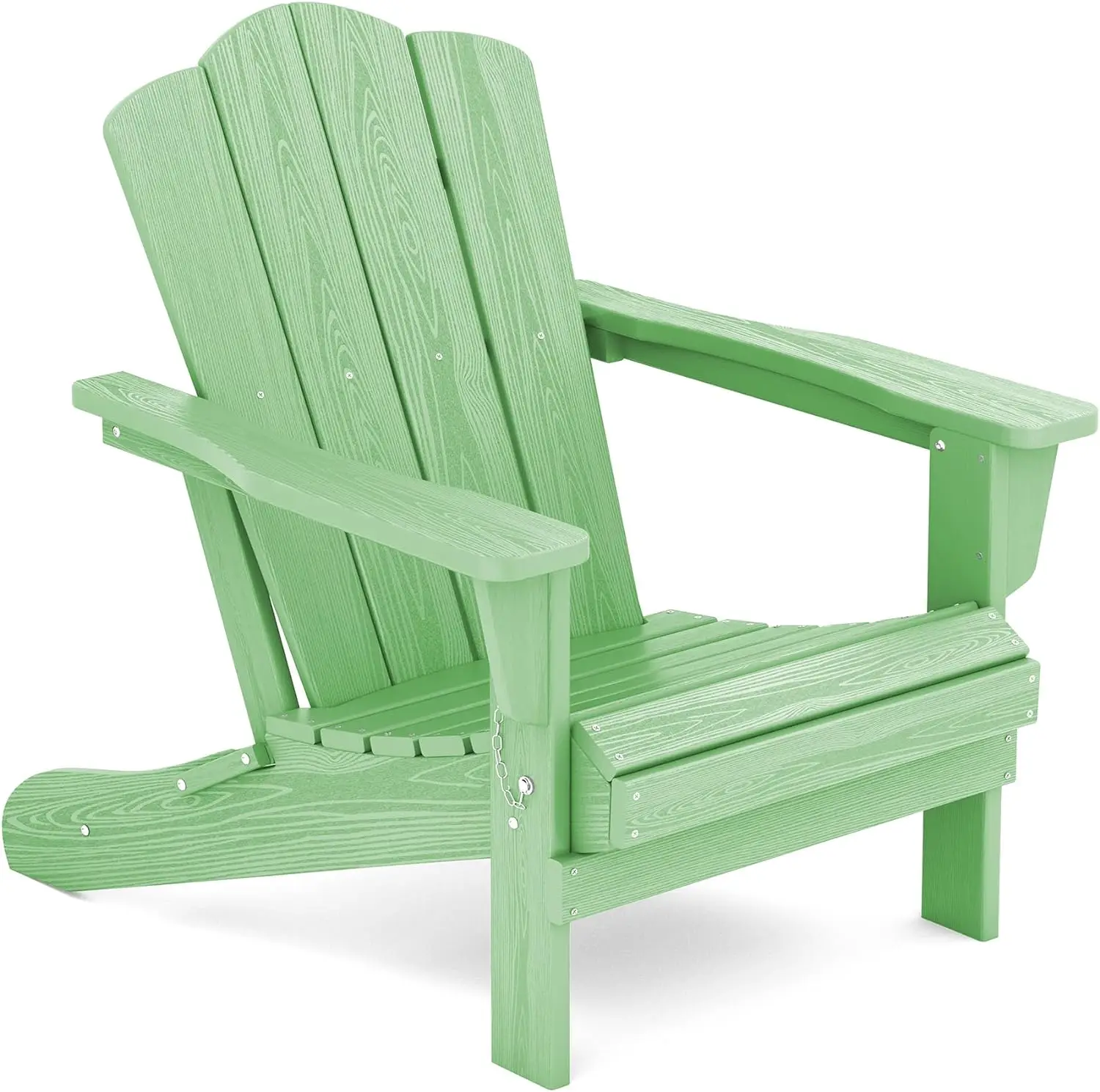 Folding Adirondack Chair, HDPE All-Weather Folding Adirondack Chair, Light Green