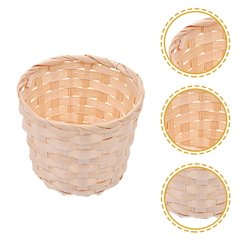 

Small Woven Baskets Portable Desktop Baskets Decorative Flower Arrangements Basket Bamboo Wood Woven Basket Storage Basket