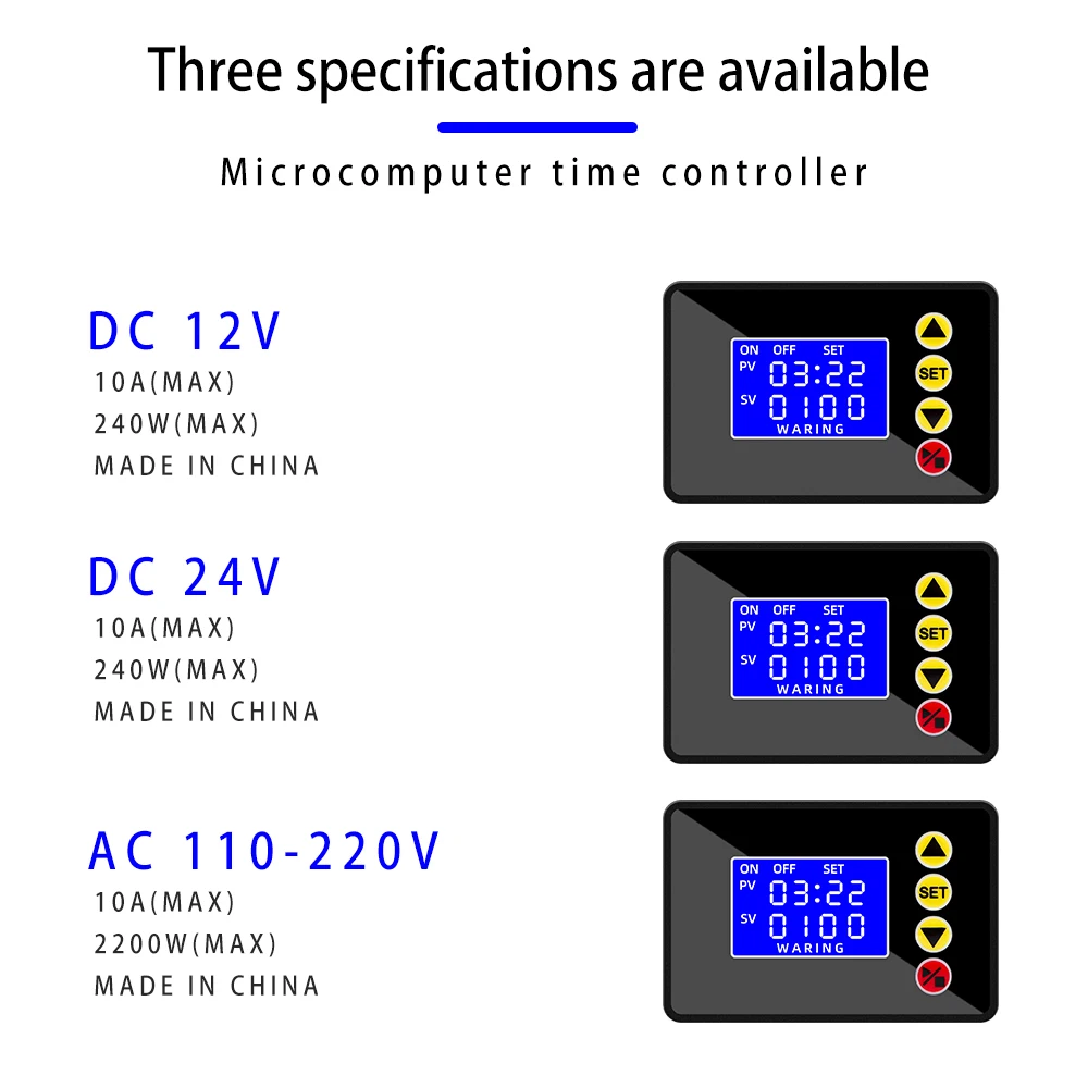 DC 12V 24V AC 110V-220V Microcomputer Time Controller Programmable Digital Timer Delay Switch Relay Module LCD Timing Relay 6