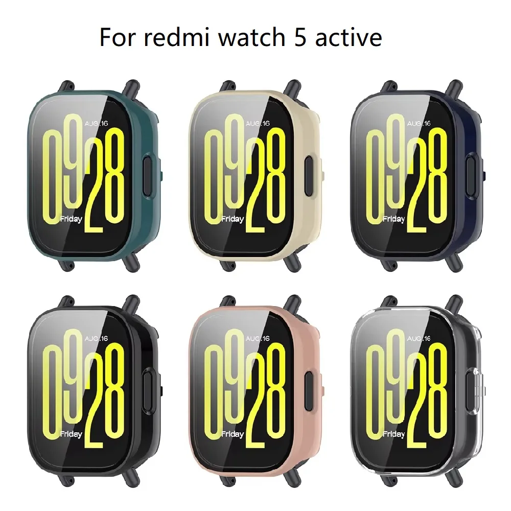 Watch Screen Protector Case Tempered Glass Case For Xiaomi Redmi Watch 5 Active accessories Screen Protector PC Bumper Protective Cover Redmi Watch 4 case watch screen protector case,watch accessories,watch screen protector,watch case,watch protective case,watch cover,watch protective cover,bumper protective case
