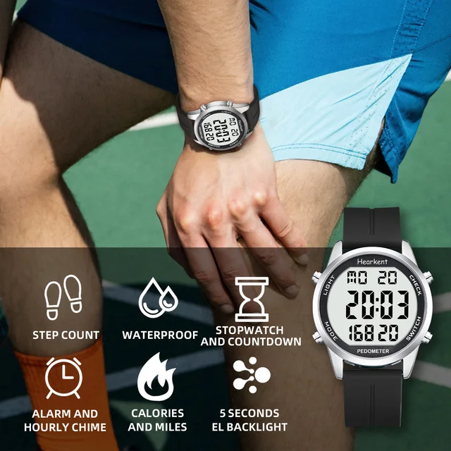 Orologio Contapassi Hearkent - Pedometro, Cronometro, Impermeabile 30 Metri, Display LCD - Foto 10