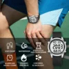 Hearkent Pedometer Watch Men/Women Outdoors Sports Watches Step Calories Counter LED Backlight for Walking Tracker No Bluetooth 4