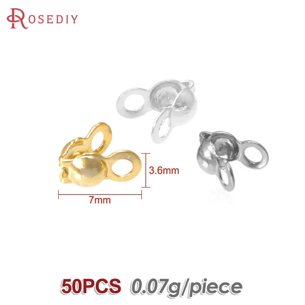 18K Gold Color Brass Wire and Thread Cover Clasps