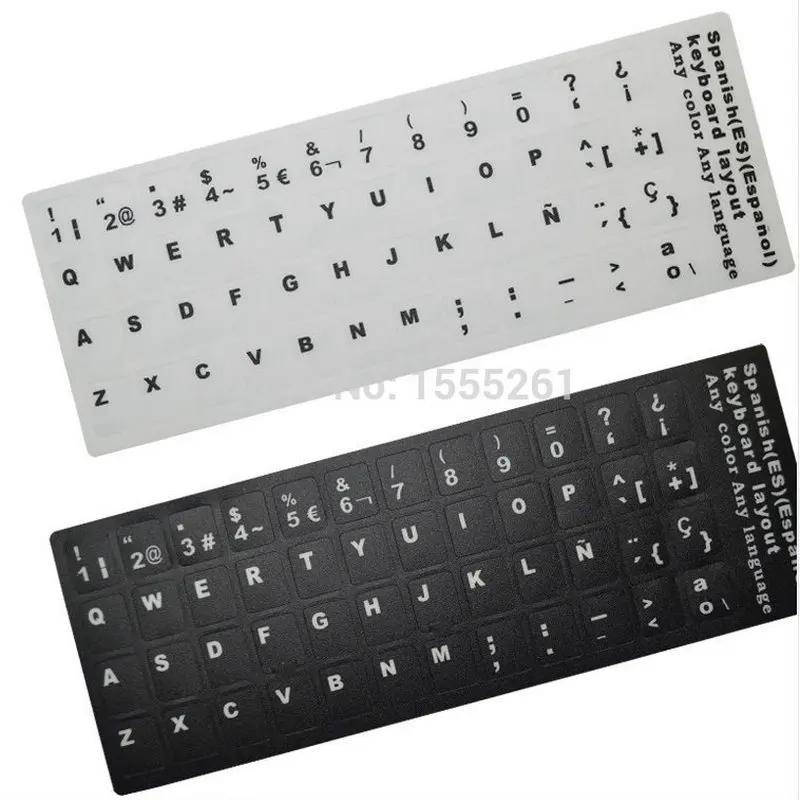 For all keyboard (2pcs) laptop stickers Tablet PC Keyboard Sticker Opaque  QWERTY Spain Teclado Espanol teclado espanol sticker