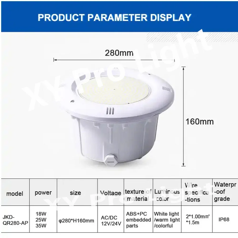 18W 25W RGB 수중 조명 LED 내장형 수영장 조명 IP68 방수 12W 35W 45W 다채로운 원격 제어 스포트라이트