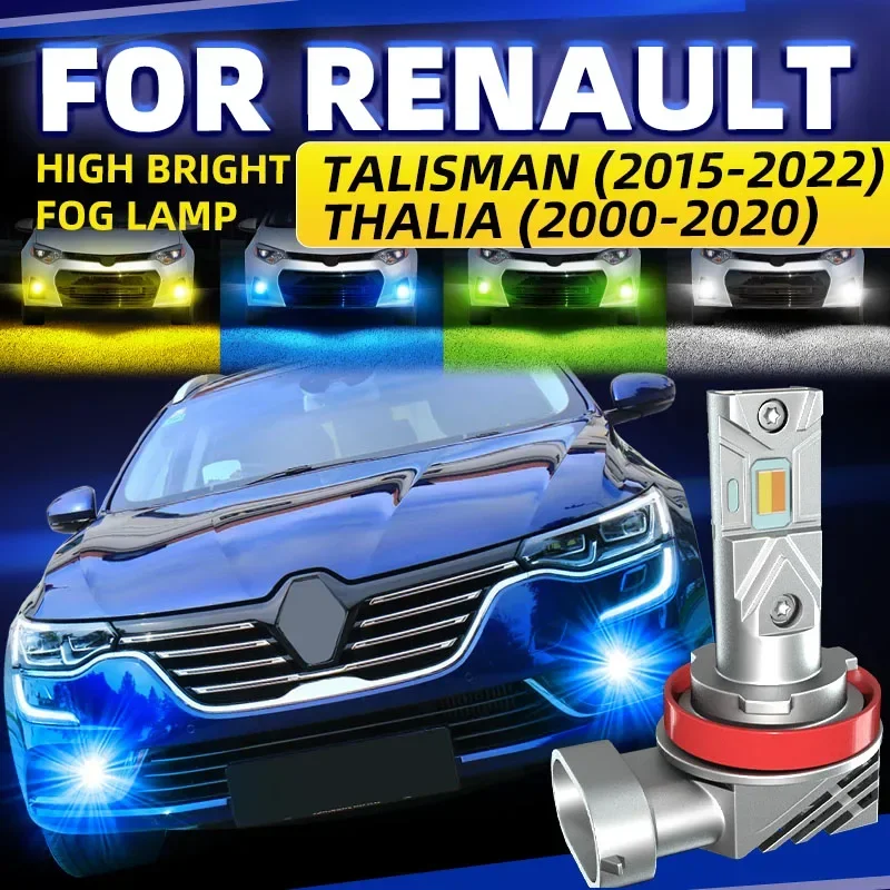 2 Pz Auto Led Fendinebbia Anteriori Lampadine Dual Colors Switchback Bianco Giallo Per Renault Talisman Grandtour Kp Thalia 1/2/3 Lb Lu L8