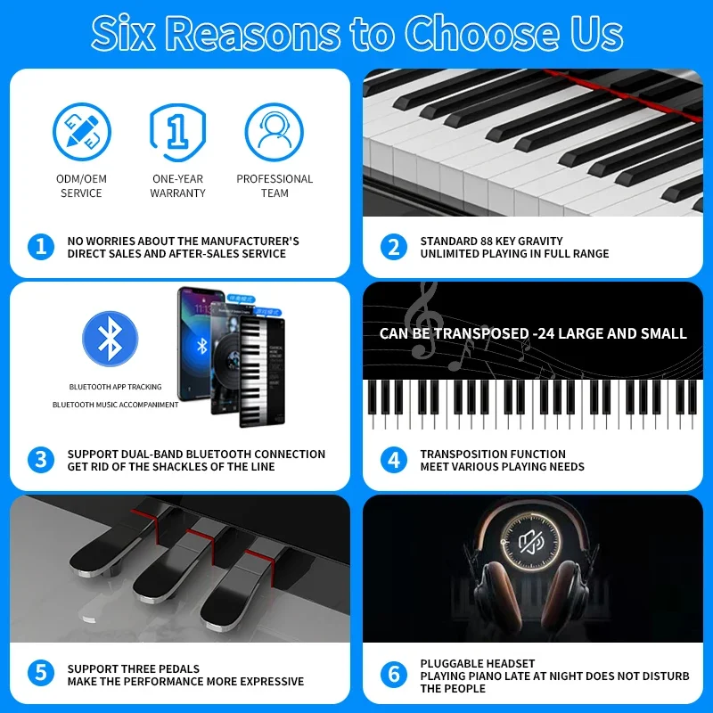 Keyboard 88 Key Weighted Digital Piano 88 Keys Electric Piano Professionnel