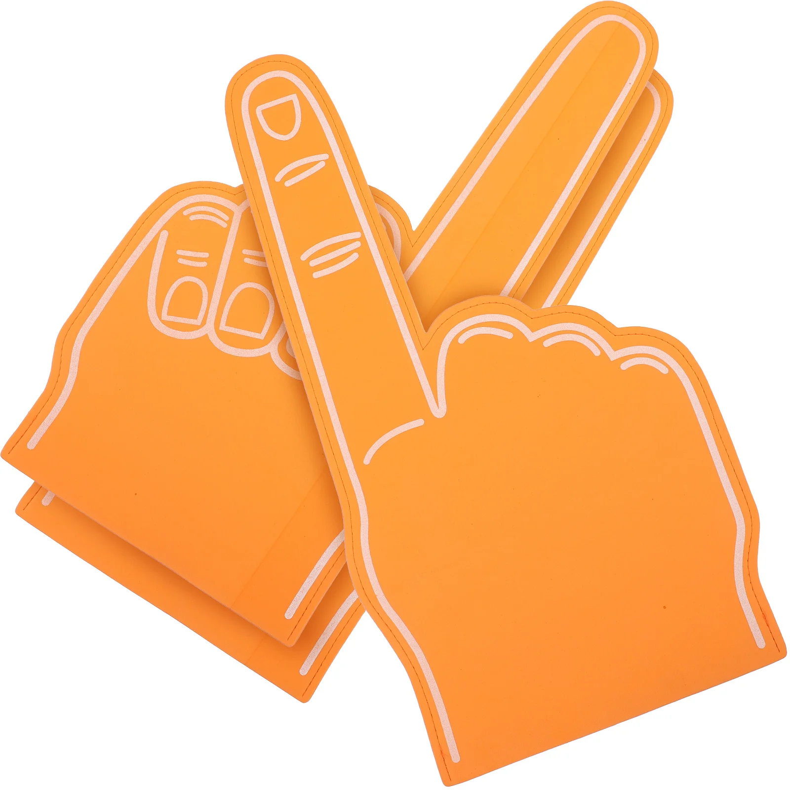 3 Pcs Foam Finger Cots Cheerleading Props Cheering Fingers Orange Pompom Competition Hand Sports Accessories
