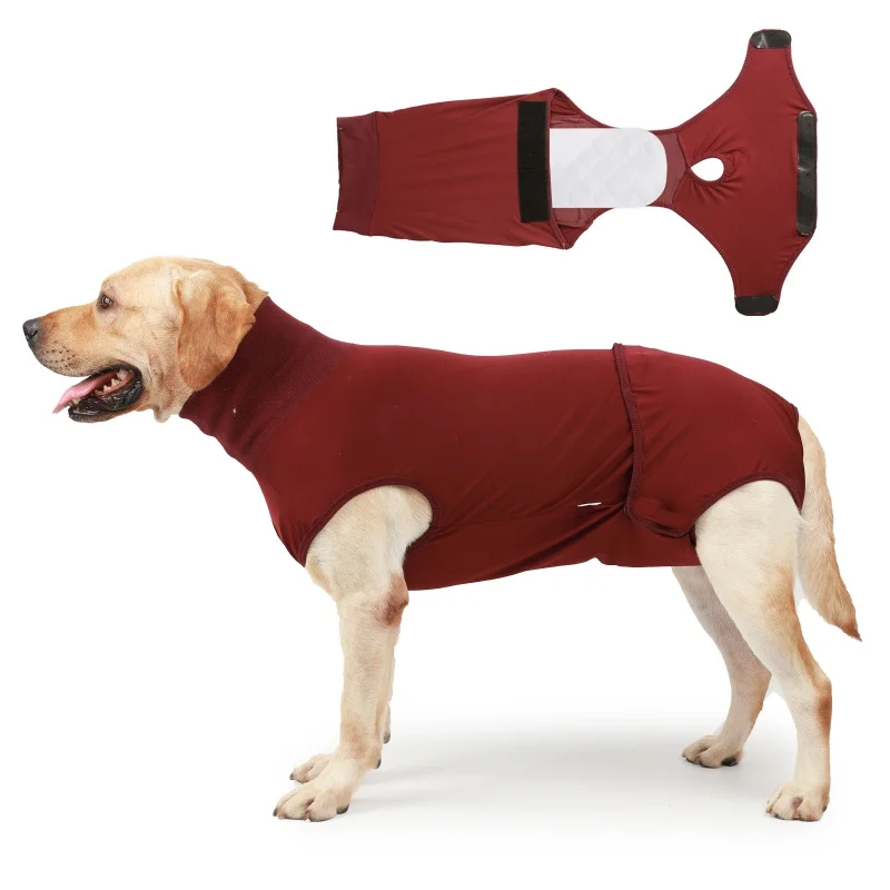 thumbnail image 1 of Traje de recuperación para perros y gatos después de una cirugía. Camisetas profesionales de recuperación para mascotas. Vendas para heridas abdominales de perros que evitan que se laman. XXS-3XL, 1 of 4