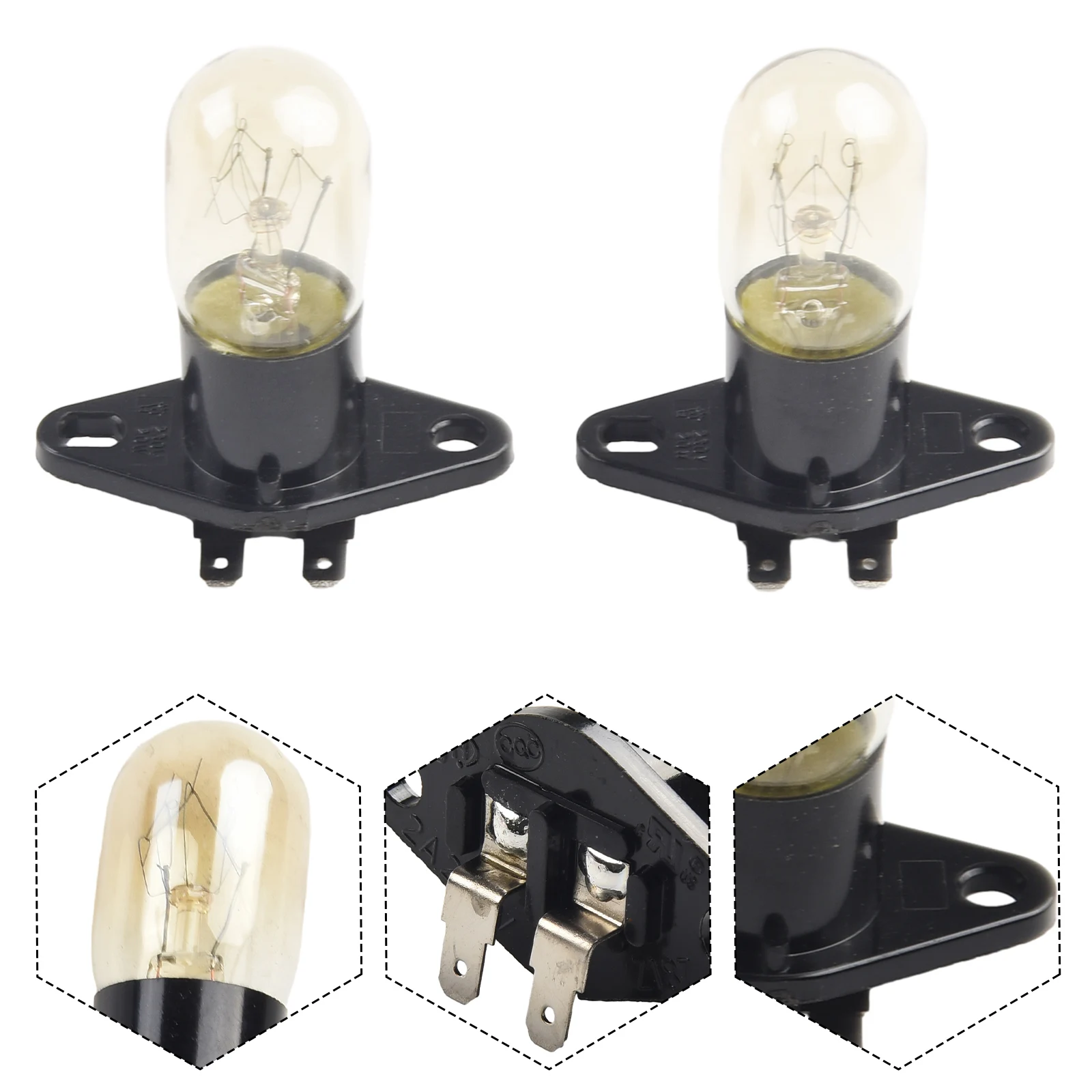 Universal Microwave Ovens Light Bulb Lamp Globe 250V 2A Fit Midea Most Brand With Holder Replacement Parts 2pcs lighting bulb microwave oven spare parts