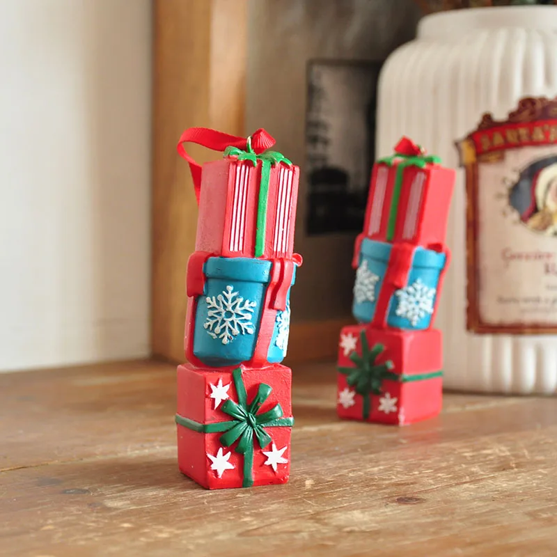 

Hand-painted Gift Boxes Christmas Pendants Baby Photography Props Infant Shooting Decorations Creative Props Mini Props