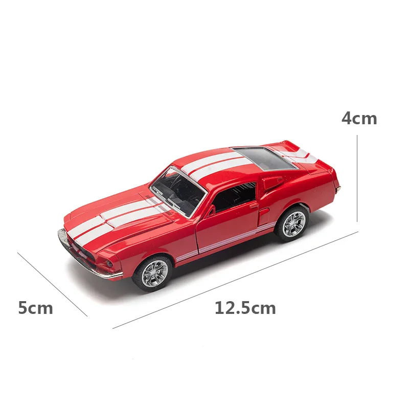 포드 셸비 머스탱 GT500 블루 5 인치 다이캐스트 모델 장난감, 경주용 자동차 선물, 1:32 체중계 1967