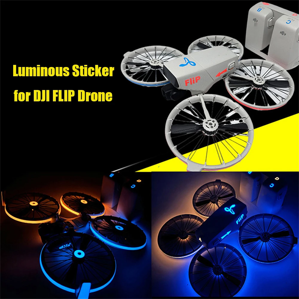 Luminous Sticker for DJI FLIP Drone Colorful Luminous Stickers Night Flight Safety Warning Anti-Scratch Protect Film Camera Part