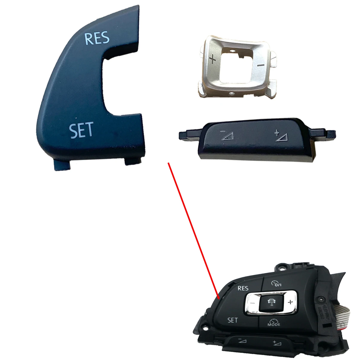 New Steering Wheel Multifunction Switch Button Cover Trim For VW Golf 7