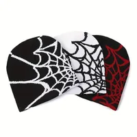Spider Web Pattern Jacquard Knit Hat, Autumn/winter, Warm, Y2k Style, Fashionable, Unisex, Suitable For Outdoor Activities, Hall