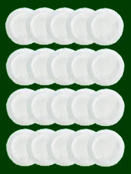 Set of Portable High - Grade White Round Powder Puffs for Makeup Application and Setting (20Piece)