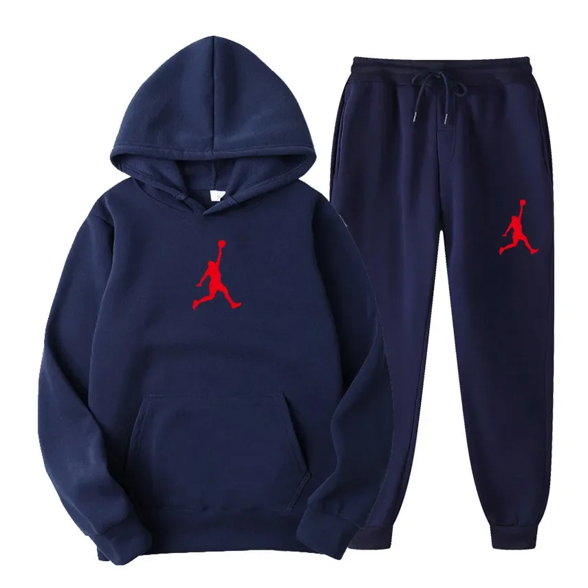 24New Brand Winter Men's Sets 2-Piece Hoodies+Running Pants Sport Suits Casual Men/Women Sweatshirts Tracksuit Hooded Sportswear