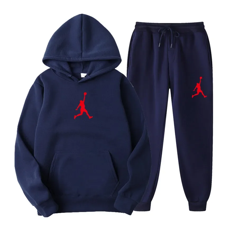 

24New Brand Winter Men's Sets 2-Piece Hoodies+Running Pants Sport Suits Casual Men/Women Sweatshirts Tracksuit Hooded Sportswear