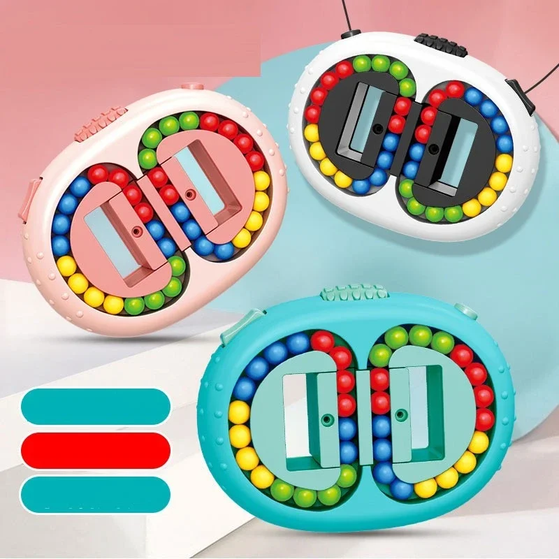Upgraded Hamburger Magic Bean Cube Puzzle Toy Stress Relief Decompression Fingertips Ball Disk Intellectual Toy for Kids Todders