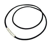 2MM/3MM/4MM/5MM Black Color Leather Chokers Necklaces For Women Men Rope Chain Stainless Steel Magnetic Clasp Jewelry 2