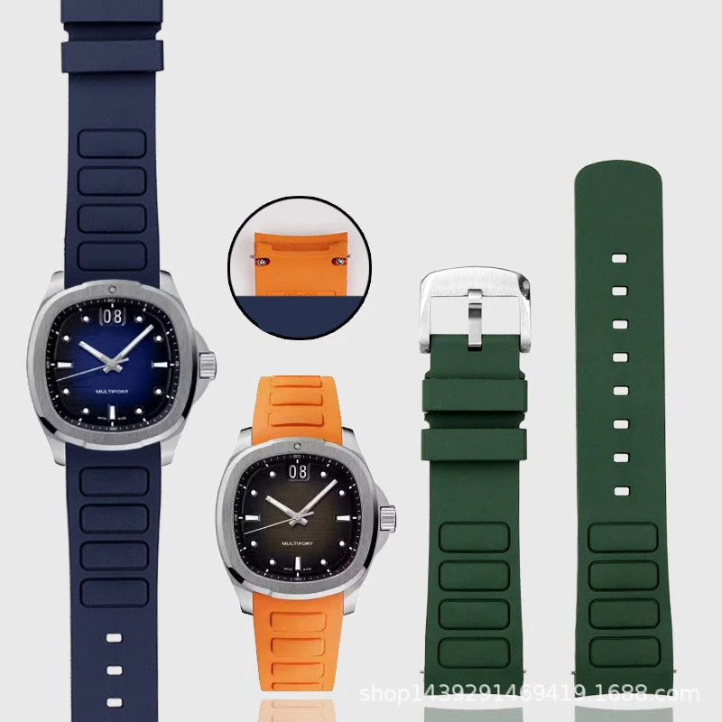 Enhanced Waterproof Rubber Watch Strap 22mm with Curved Interface - Premium Silicone Watchband Accessories