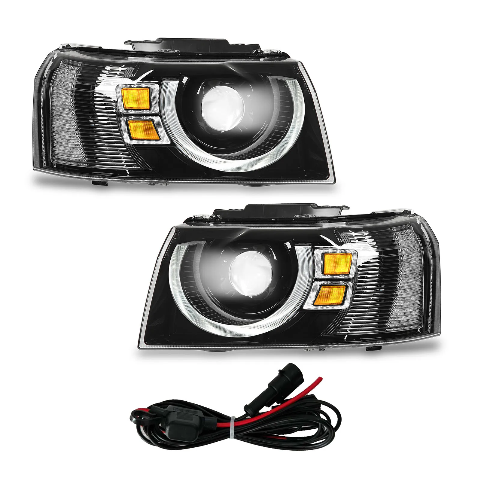 FullLEDHeadlightsDualBeamProjectorFitForLandRoverFreelander2