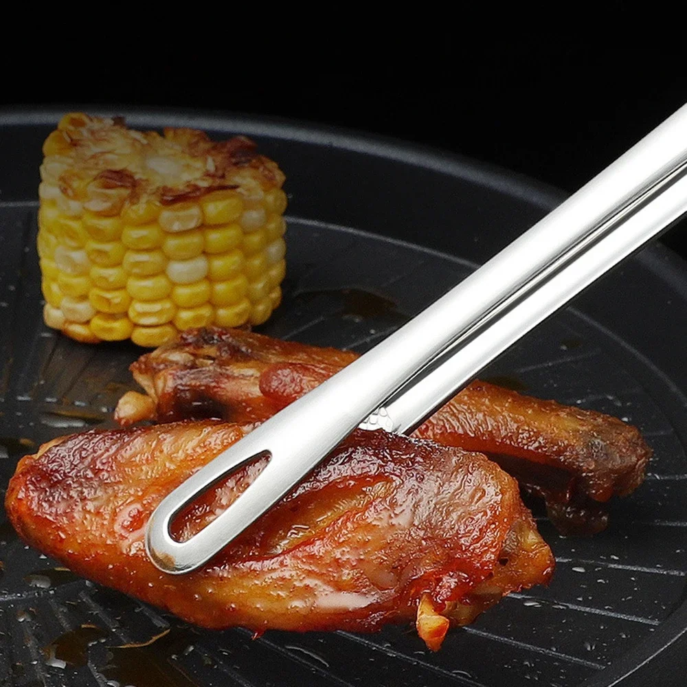 304 Stainless Steel Food Tongs 2Pcs Long Handle Non-Slip Barbecue Tongs Steak Kitchen Cooking Tools Kitchen Accessories food tongs