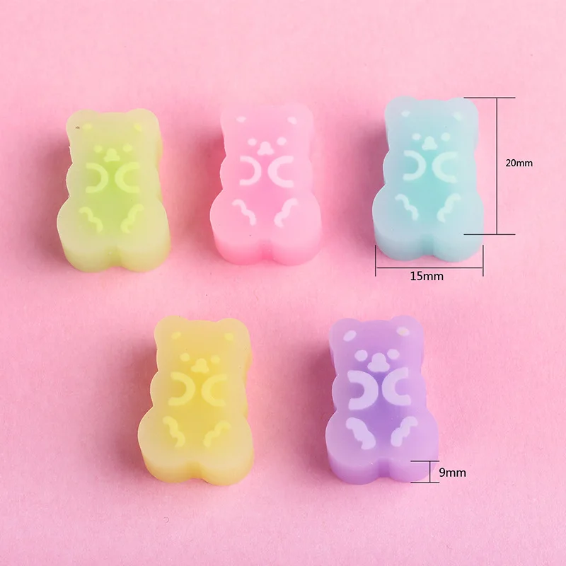 5Pcs 귀여운 곰 연필 고무 지우개 어린이 캔디 컬러 지우개 쓰기 교정 도구 카와이 편지지 학교 사무용품