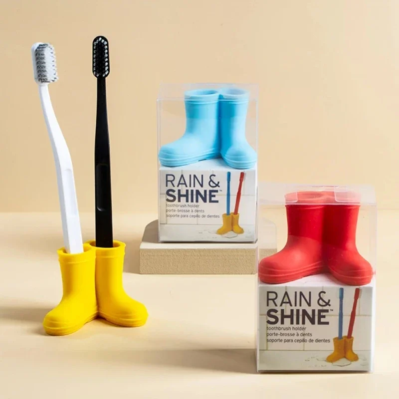 Toothbrush Holder Silicone Toothbrush Holder Creative Rain Boots Toothbrush Organizer Cartoon Storage Stand Bathroom Products