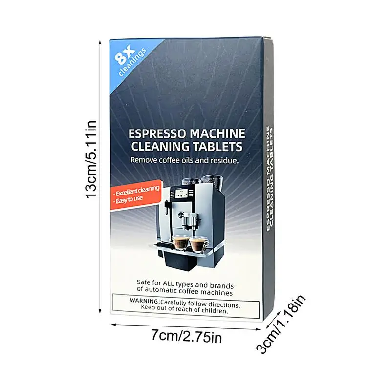 Espresso Machine Cleaning Tablets 8 Count Coffee Machine Cleaner Descaler Tablets Safe & Effective Descaling For All