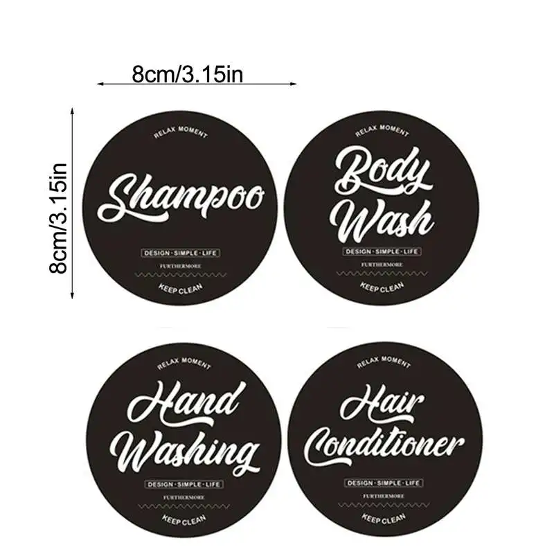 Bathroom Labels Sticker Set 3/4/6pcs Waterproof Soap Dispenser Stickers Bottle Label Farmhouse Bathroom Kitchen Hand Soap Shampoo Lotion Conditioner Labels