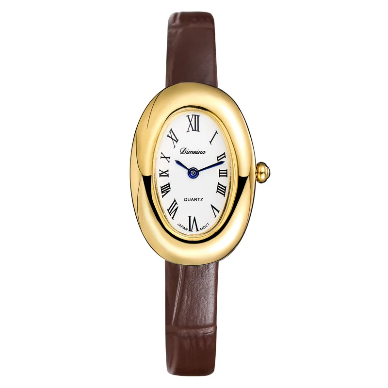 2025 new women's watch Roman egg shaped belt, vintage waterproof quartz watch, fashionable casual lover gift - 5