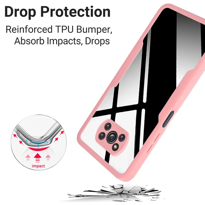 Vollständige Abdeckung Handyhülle für Xiaomi Poco X3 NFC M3 X4 Pro F3 Mi 11 10 Lite 12 12X 11T Pro Transparent 2 in 1 Vorderseite + Rückseite_voghion.com