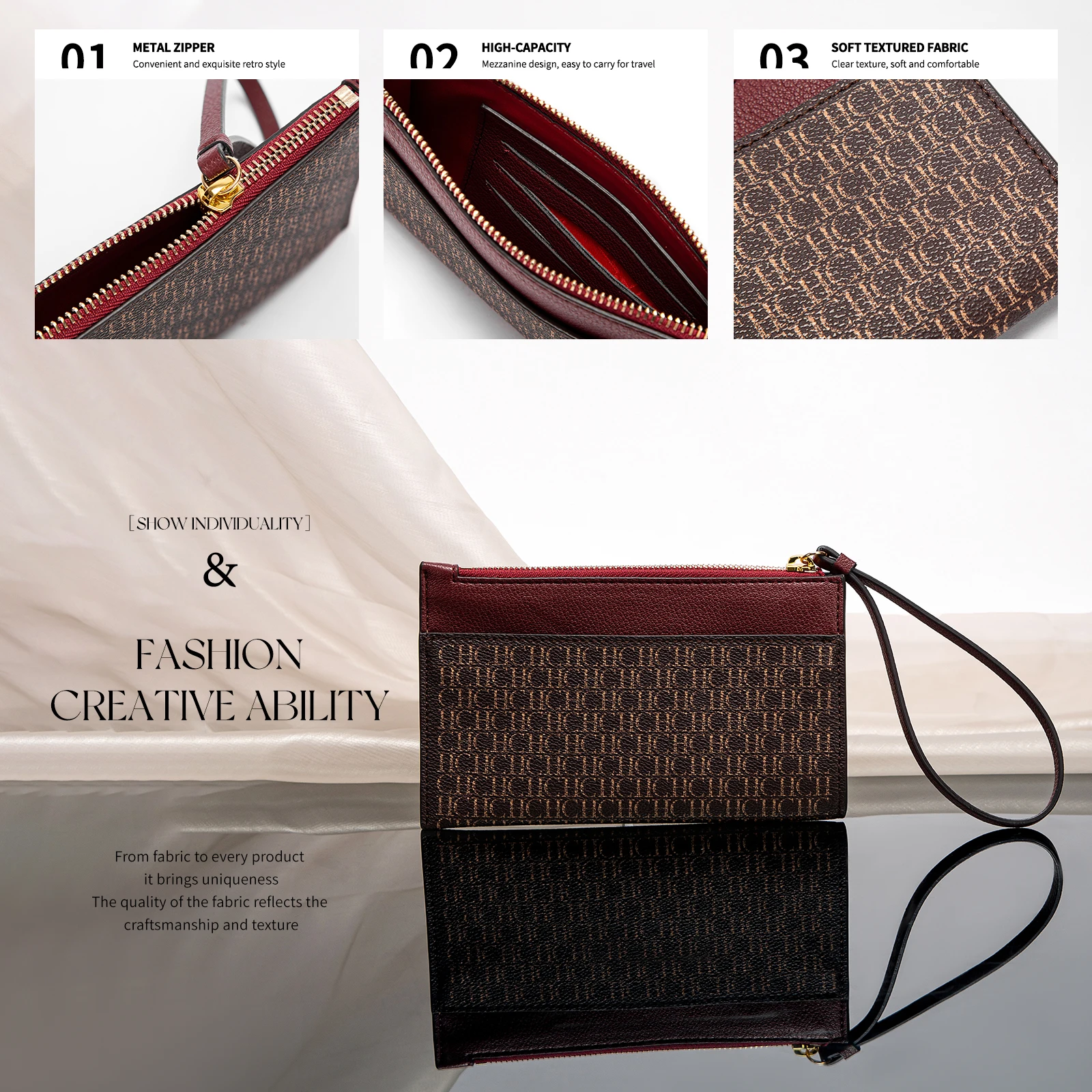 حقيبة كلاتش كلاسيكية عتيقة للسيدات، بتصميم مطبوع ع...