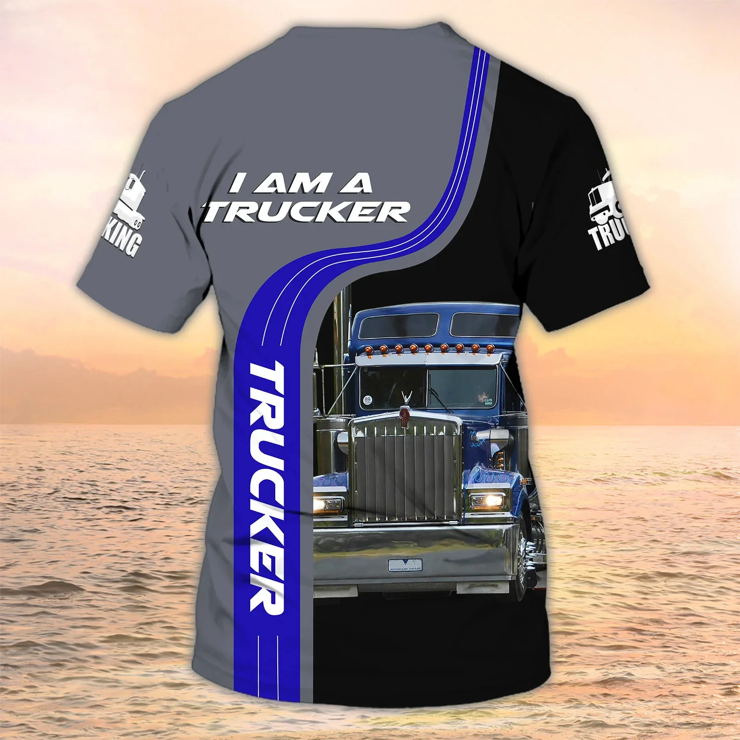 Neueste Sommer männer T-shirt Personalisierte Name Lkw Fahrer 3D Alle Über Gedruckt t shirt Unisex Casual Kühlen Trucker T-shirt DW113 – Detail 13
