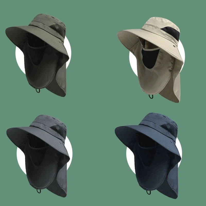 Sun Hats Outdoor Fishing Camping Visors Bucket Neck Flap for Men Women