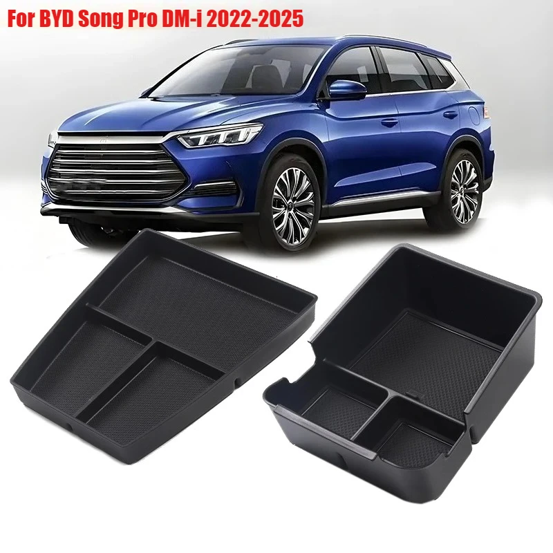 Car Center Console Armrest Storage Box For BYD Song Pro DM-i-2025 Interior Central Organizer Tray Auto Interior Accessories