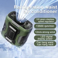 Portable Stepless Variable Waist Fan with Belt Clip, 100 Gears Digital Display, 6000mAh High Speed Fan for Outdoor Activities 1
