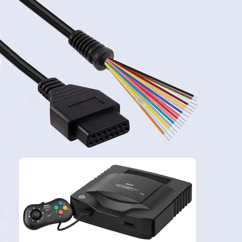 SNK NEO Geo CD 게임 컨트롤러용 케이블 게임패드 연결 연장 코드 게임 콘솔 15핀 와이어 수리 교체 액세서리