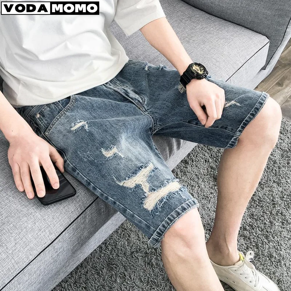 Pantaloncini Di Jeans Estivi Da Uomo 2023 Pantaloni Capri Jeans Pantaloni Corti Da Cowboy Larghi Da Uomo Pantaloni Corti Casual Da Uomo Jean Abbigliam