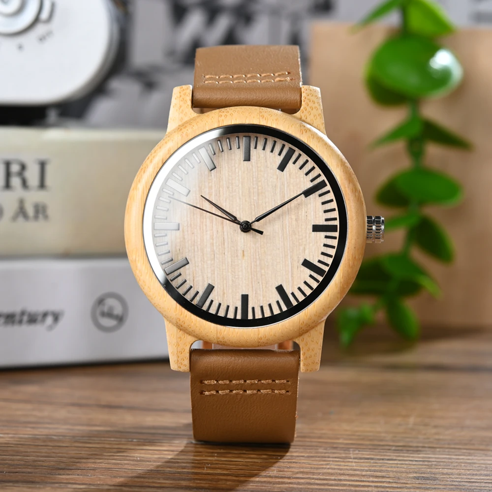 BOBO BIRD Wooden Watches for Men & Women Leather Strap Quartz Watches Support OEM Customized Dropshipping 5