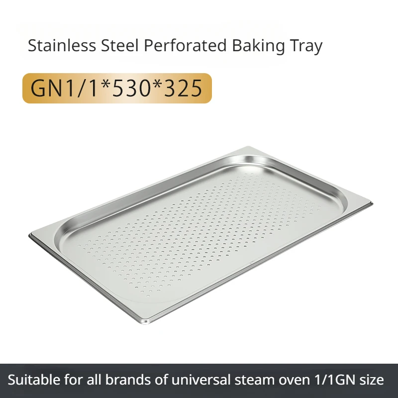 

Pizza Oven Rectangular Perforated Thick Baking Tray Commercial Rational Combi Oven Kitchen Cookie Sheet Pan Stainless Steel 25mm