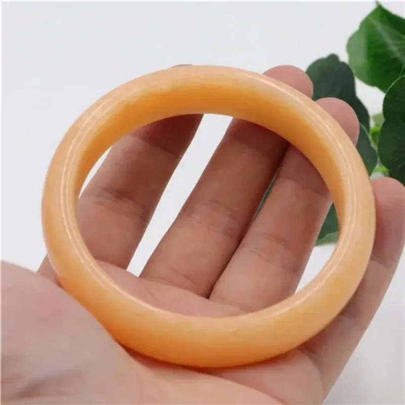 천연 노란색 중국 옥 팔찌, 주얼리 패션 액세서리 여성 행운의 부적 54-64mm