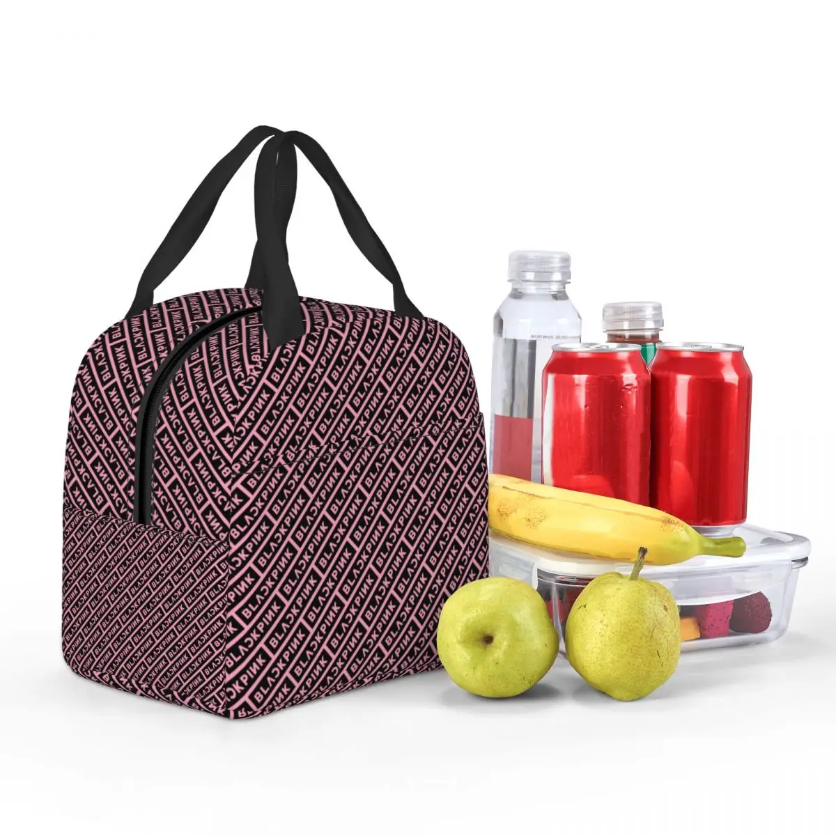 Lunch Bag Cooler Bag Black Pink Kpop Star Girl Group Insulated Lunch Bags Camping Travel Waterproof Thermal Cooler Bento Box Women Kids