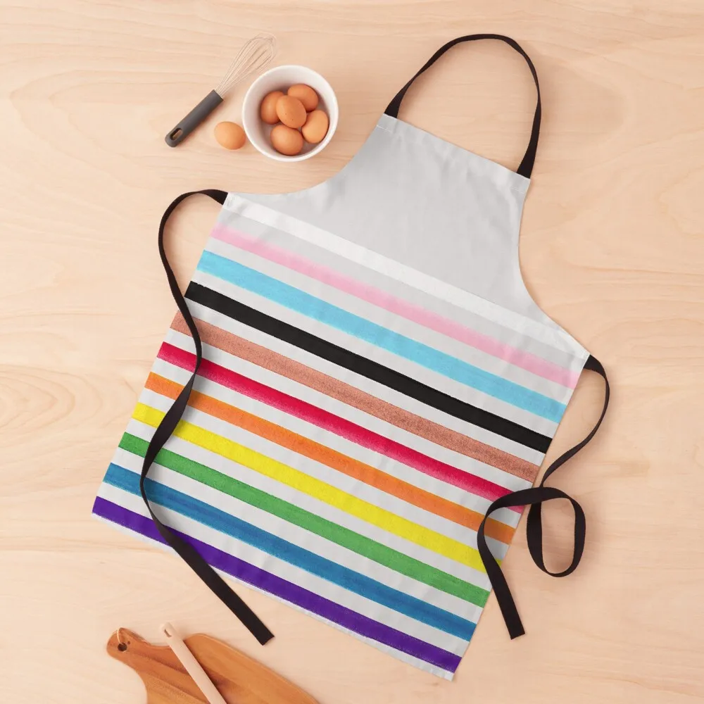 

Progress Pride Stripes Apron Womens Dresses Art Apron
