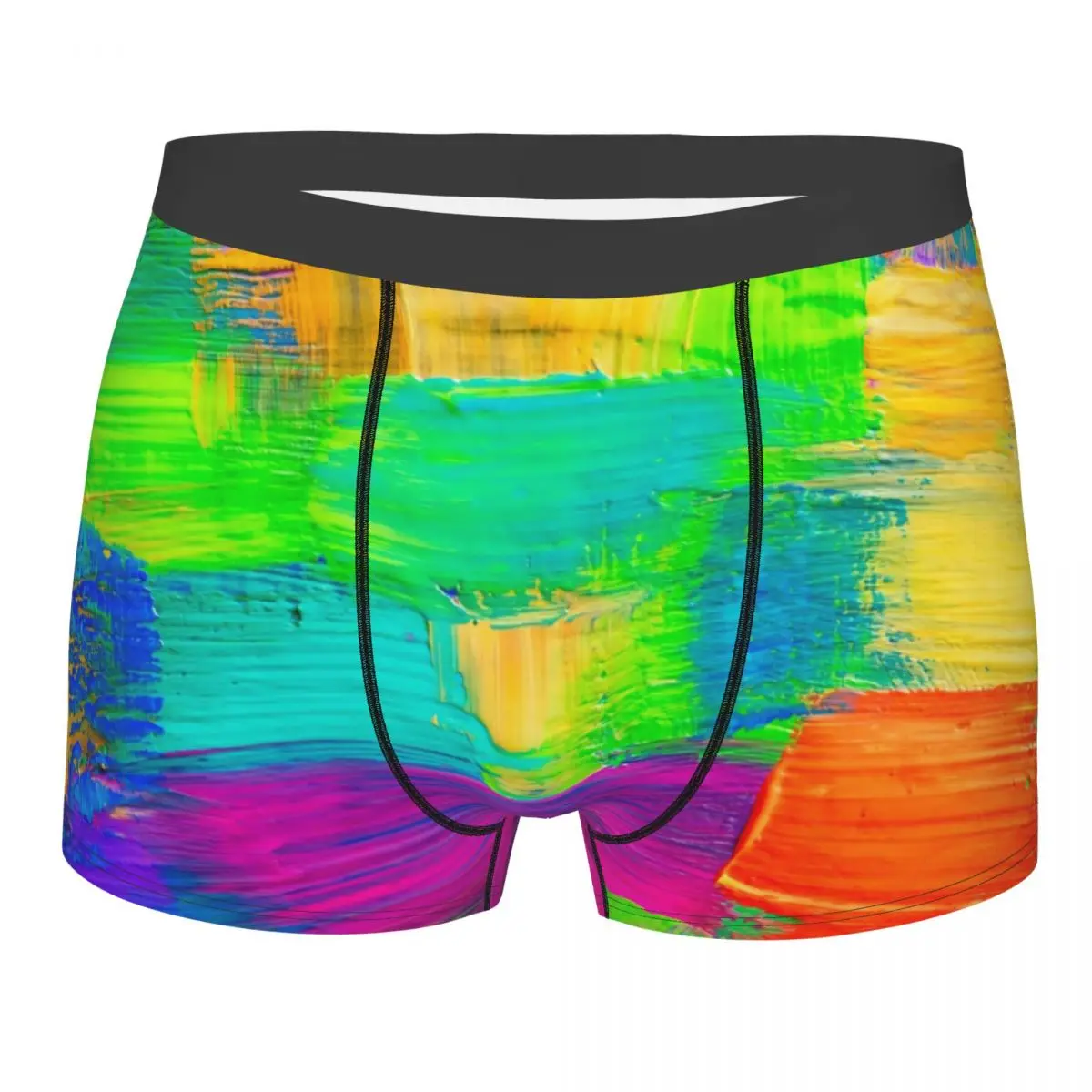 

Colorful Oil Man's Boxer Briefs Underpants Abstract Acrylic Expressionist Art Highly Breathable Top Quality Gift Idea