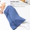 Urine Skirt Cotton Cloth Wearable Diaper Pad for Adults Elderly Children Dark Blue Button Type Urine Skirt Wearable Diaper Skirt 2