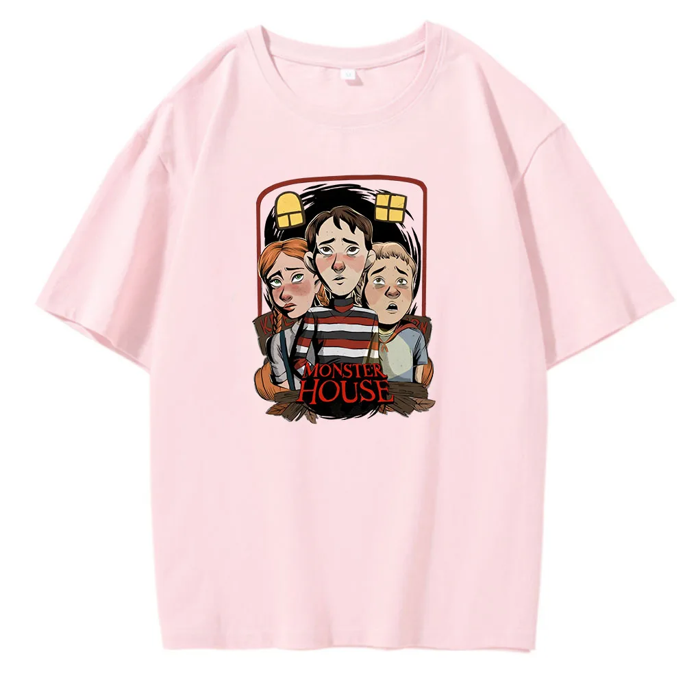 Monster House Cartoon Print Harajuku Kawaii Retro Unisex T-shirt