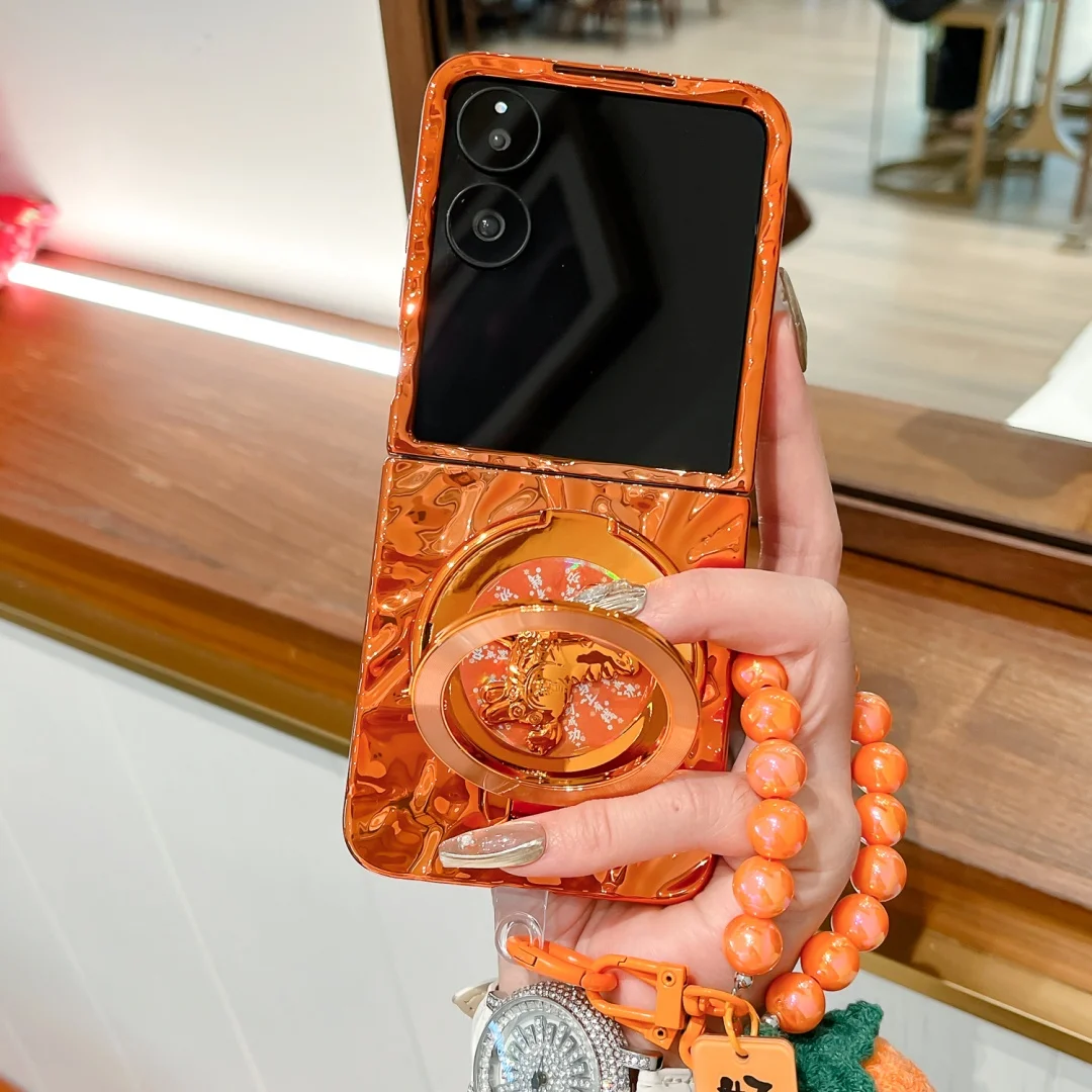 Waves Orange Bracelet Doll Horse Ring Holder Design Phone Case
