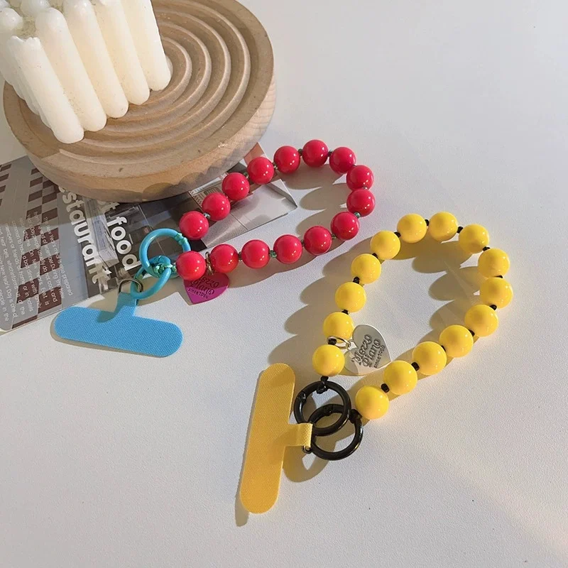 Beaded Adjustable Charm Wristlet Bracelet with Detachable Lanyard